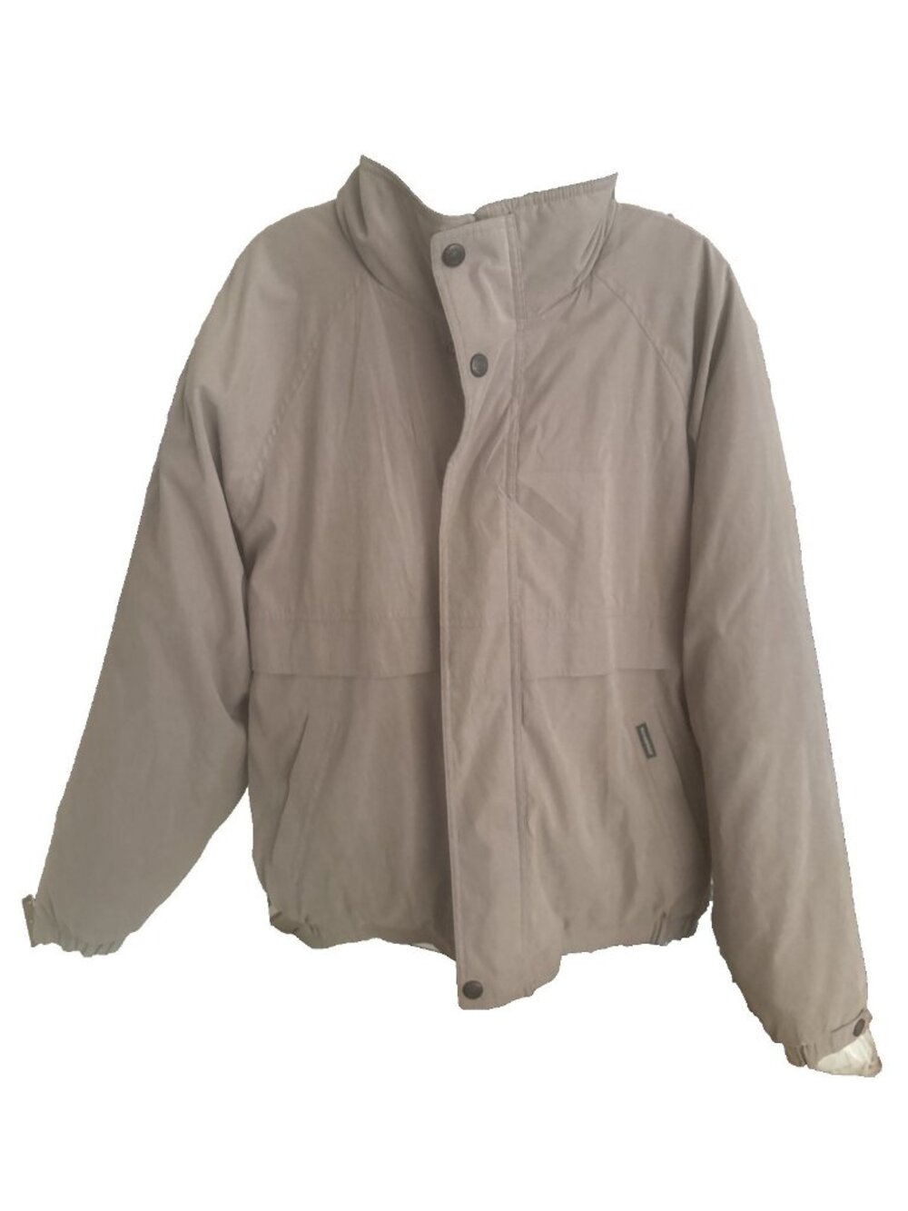 Weatherproof Soft Shell Front Full Zip Beige Jacket Men's LRG Dadcore Lined Hood